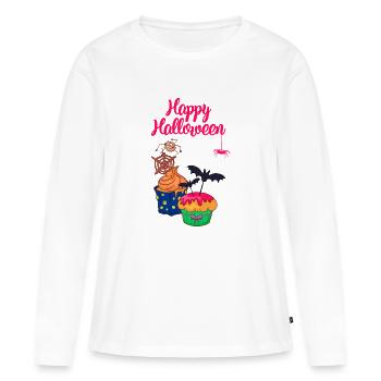 Halloween cupcake muffin cake baking sweets - Women's Premium Organic Long Sleeve Shirt - white - Front - Julia (174cm)