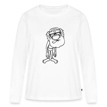 lustig duenn boese veraergert wuetend sauer schlec - Frauen Premium Bio Langarmshirt - Weiß - Vorne - Julia (174cm)