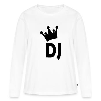dj - T-shirt manches longues Premium bio Femme - blanc - Devant - Julia (174cm)