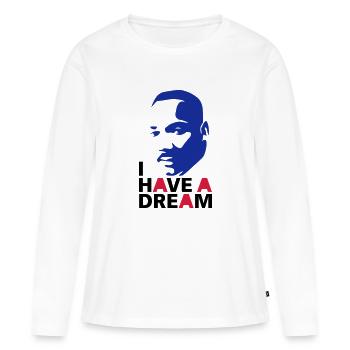 MARTIN LUTHER KING - T-shirt manches longues Premium bio Femme - blanc - Devant - Julia (174cm)