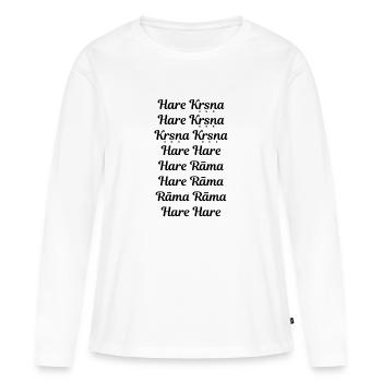 Hare Krishna - Maha mantra - T-shirt manches longues Premium bio Femme - blanc - Devant - Julia (174cm)