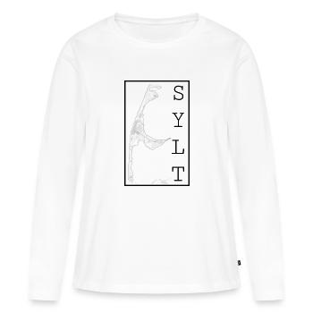 Stadtbild von Sylt - Frauen Premium Bio Langarmshirt - Weiß - Vorne - Julia (174cm)