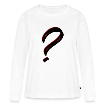 Fragezeichen - Frauen Premium Bio Langarmshirt - Weiß - Vorne - Julia (174cm)