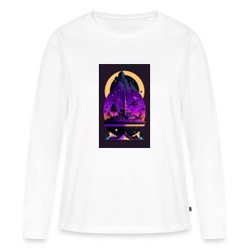 ORIGINALE KUNST - Frauen Premium Bio Langarmshirt - Weiß - Vorne - Julia (174cm)