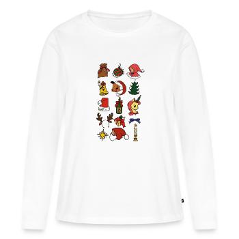 Sweet colorful Christmas party with unicorn & friends - Women's Premium Organic Long Sleeve Shirt - white - Front - Julia (174cm)