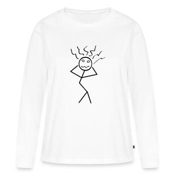 Das geht mir auf die Nerven! - Frauen Premium Bio Langarmshirt - Weiß - Vorne - Julia (174cm)