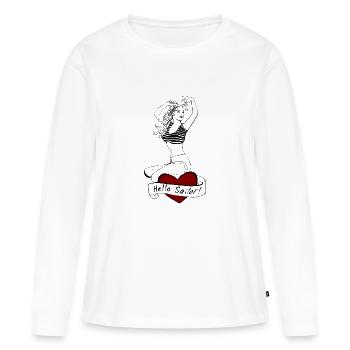 Sailor Pin up - Women's Premium Organic Long Sleeve Shirt - white - Front - Julia (174cm)