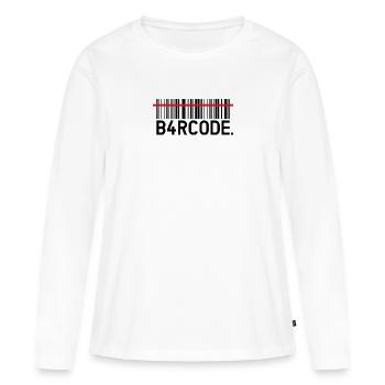 B4RCODE. Scan black - Frauen Premium Bio Langarmshirt - Weiß - Vorne - Julia (174cm)