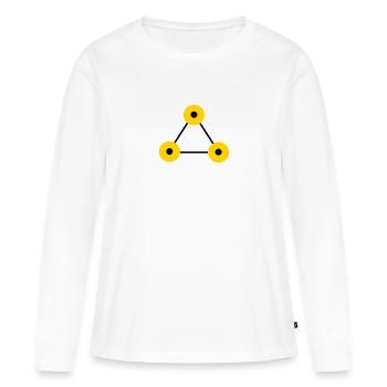 Signe triangulaire - T-shirt manches longues Premium bio Femme - blanc - Devant - Julia (174cm)