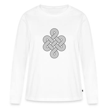 keltischer Knoten - Frauen Premium Bio Langarmshirt - Weiß - Vorne - Julia (174cm)