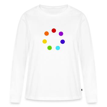 Cercle de sphères multicolores - T-shirt manches longues Premium bio Femme - blanc - Devant - Julia (174cm)