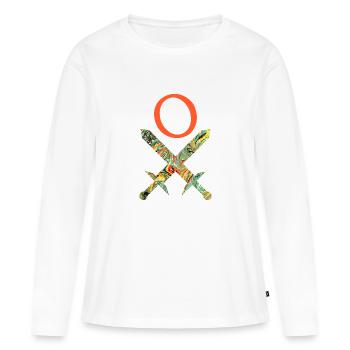 épées croisées e 200 o - T-shirt manches longues Premium bio Femme - blanc - Devant - Julia (174cm)