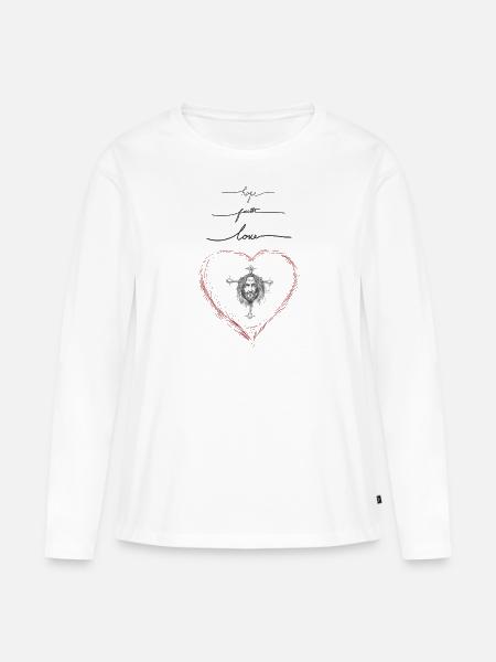 Jesus in love - Frauen Premium Bio Langarmshirt - Weiß
