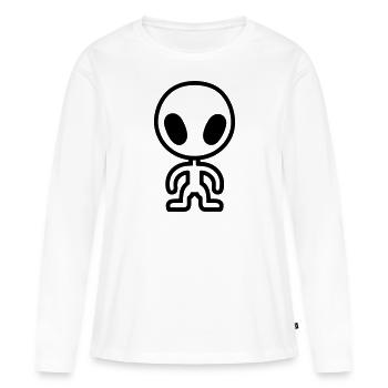 alien - T-shirt manches longues Premium bio Femme - blanc - Devant - Julia (174cm)