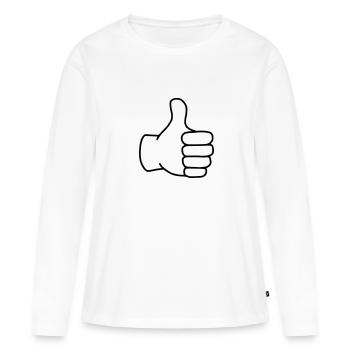 Emoji Daumen hoch Skizze schwarz - Women's Premium Organic Long Sleeve Shirt - white - Front - Julia (174cm)