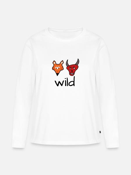 Fuchsteufelswild - Frauen Premium Bio Langarmshirt - Weiß