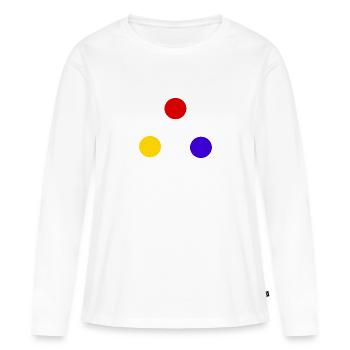 Sphères des couleurs primaires - T-shirt manches longues Premium bio Femme - blanc - Devant - Julia (174cm)