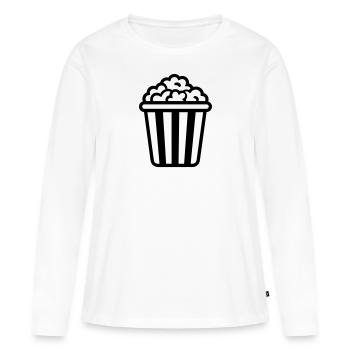 Popcorn - T-shirt manches longues Premium bio Femme - blanc - Devant - Julia (174cm)