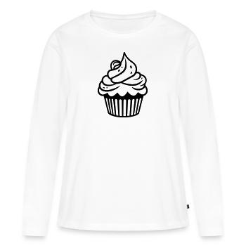 Cupcake - Frauen Premium Bio Langarmshirt - Weiß - Vorne - Julia (174cm)