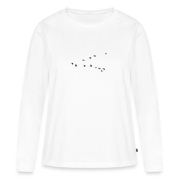 b i r d142 - Frauen Premium Bio Langarmshirt - Weiß - Vorne - Julia (174cm)