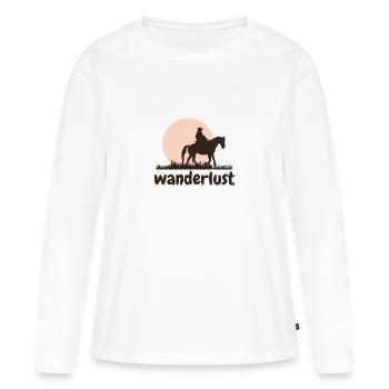 Westernreiten & Wanderreiten - Frauen Premium Bio Langarmshirt - Weiß - Vorne - Julia (174cm)