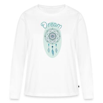 Capteur de rêves hippie de rêve - T-shirt manches longues Premium bio Femme - blanc - Devant - Julia (174cm)