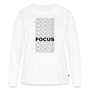 Focus - Women's Premium Organic Long Sleeve Shirt - white - Front - Julia (174cm)