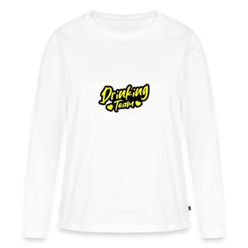 Équipe de boisson - T-shirt manches longues Premium bio Femme - blanc - Devant - Julia (174cm)