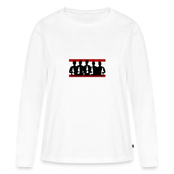 Enterrement de vie de garçon Groupe Enterrement de vie de garçon - T-shirt manches longues Premium bio Femme - blanc - Devant - Julia (174cm)