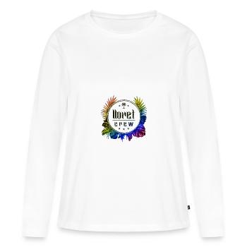Lloret De Mar Crew Bunt - Frauen Premium Bio Langarmshirt - Weiß - Vorne - Julia (174cm)
