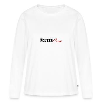 Polter Crew Fiançailles Mariage - T-shirt manches longues Premium bio Femme - blanc - Devant - Julia (174cm)
