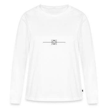 Icône d’alimentation de la prise Électricien - T-shirt manches longues Premium bio Femme - blanc - Devant - Julia (174cm)