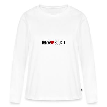 Ibiza Squad Heart - T-shirt manches longues Premium bio Femme - blanc - Devant - Julia (174cm)