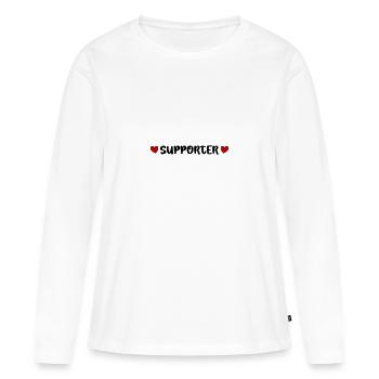 Cœur de supporter - T-shirt manches longues Premium bio Femme - blanc - Devant - Julia (174cm)