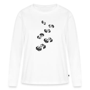 Monnaie Monnaie Silhouette - T-shirt manches longues Premium bio Femme - blanc - Devant - Julia (174cm)