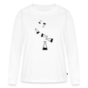 Icône de tube à essai - T-shirt manches longues Premium bio Femme - blanc - Devant - Julia (174cm)