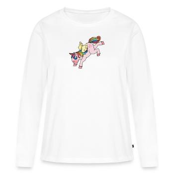 Licorne et licorne - T-shirt manches longues Premium bio Femme - blanc - Devant - Julia (174cm)