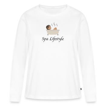 spa lifestyle - Frauen Premium Bio Langarmshirt - Weiß - Vorne - Julia (174cm)