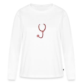 Médecine cadeau futur médecin de docteur - T-shirt manches longues Premium bio Femme - blanc - Devant - Julia (174cm)