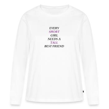 Amis BFF amis amis aiment amitié - T-shirt manches longues Premium bio Femme - blanc - Devant - Julia (174cm)