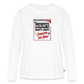 Junggesellinnenabschied Schwester der Braut Sister - Frauen Premium Bio Langarmshirt - Weiß - Vorne - Julia (174cm)