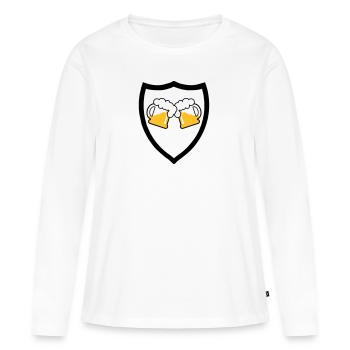 Emblème de la bière 2c - T-shirt manches longues Premium bio Femme - blanc - Devant - Julia (174cm)