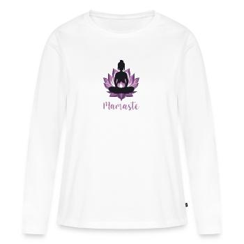 Pregnant Yoga Mom Pregnancy Namaste Baby - Women's Premium Organic Long Sleeve Shirt - white - Front - Julia (174cm)