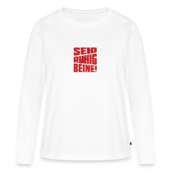 Fahrrad Tshirt für Rennrad Fahrer Geschenk lustig - Frauen Premium Bio Langarmshirt - Weiß - Vorne - Julia (174cm)