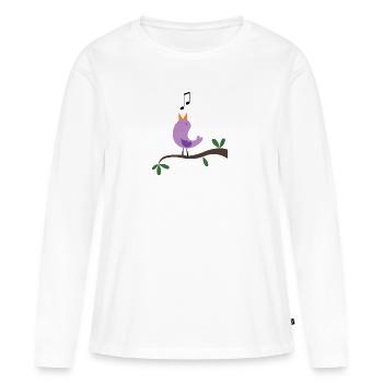 oiseau - T-shirt manches longues Premium bio Femme - blanc - Devant - Julia (174cm)
