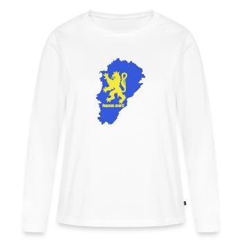 Carte Franche-Comté + lion - T-shirt manches longues Premium bio Femme - blanc - Devant - Julia (174cm)