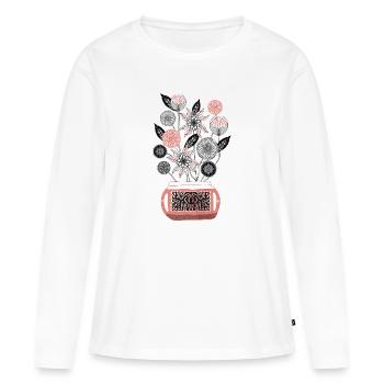 Vintage Vase - T-shirt manches longues Premium bio Femme - blanc - Devant - Julia (174cm)