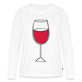 weinglas - Frauen Premium Bio Langarmshirt - Weiß - Vorne - Julia (174cm)