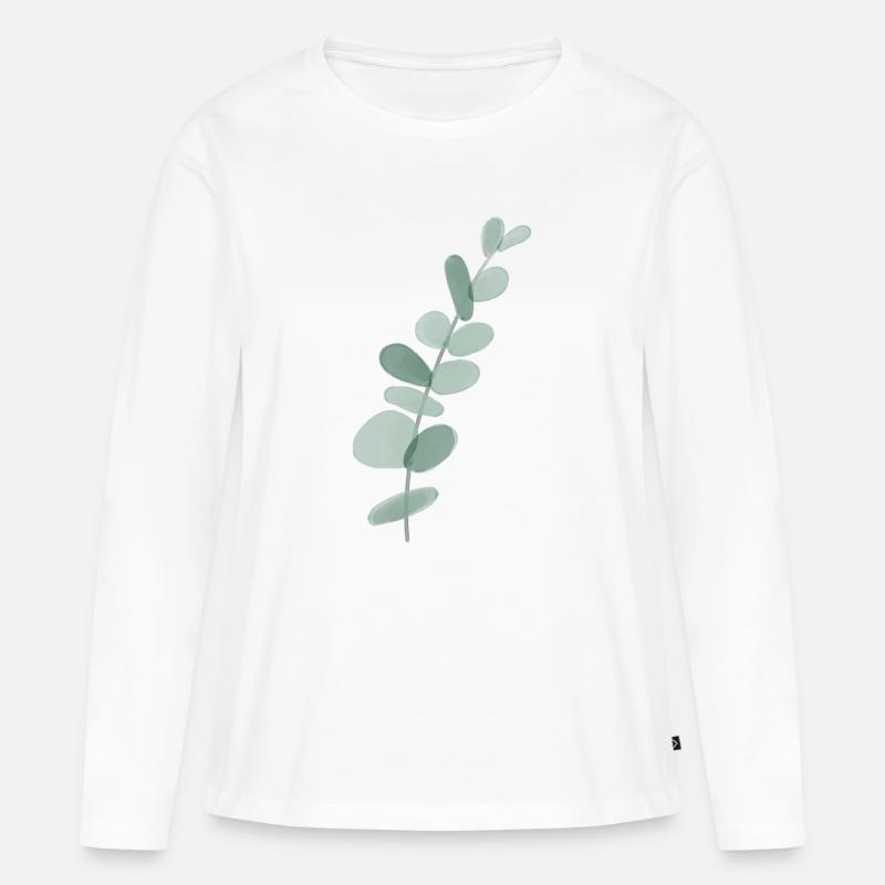 Eukalyptus - Frauen Premium Bio Langarmshirt - Weiß