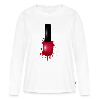 Red nail polish in graffiti style illustration - Women's Premium Organic Long Sleeve Shirt - white - Front - Julia (174cm)